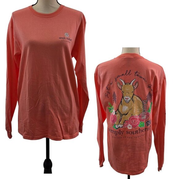 Simply Southern Just A Small Town Girl Long Sleeve T-shirt – Size Medium NWOT - Picture 1 of 14